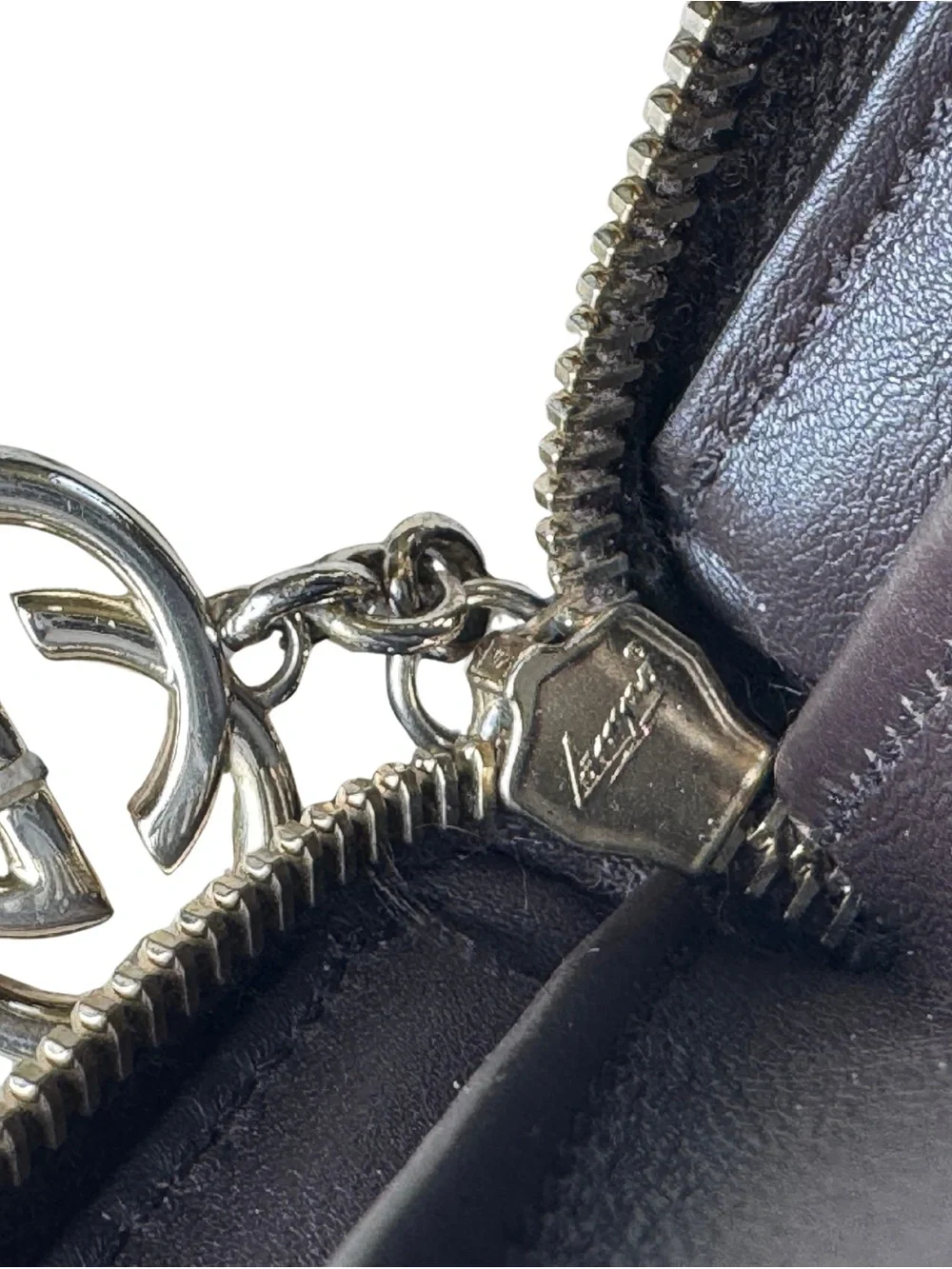 GucciSsima Embossed GG Black Leather Zip Wallet with Gold-Tone Charm - Picture 12 of 12